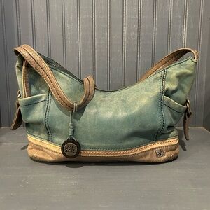 The Sak Teal and Brown Hobo Bag